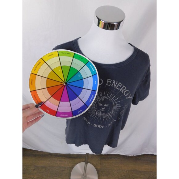 Hollister Sacred Energy Graphic T-Shirt XL Navy Blue Mind Body Soul Cotton - Picture 5 of 11